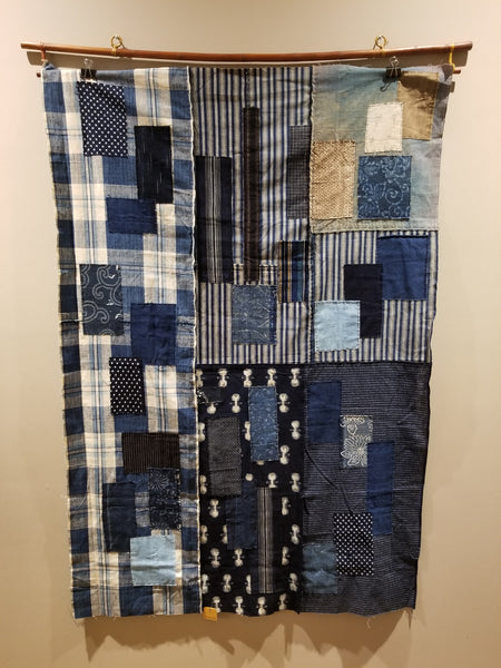 Boro Patchwork Indigo Fabric 140 x 95cm
