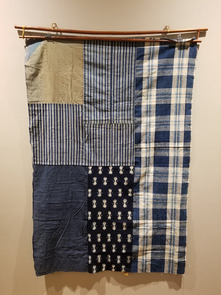 Boro Patchwork Indigo Fabric 140 x 95cm