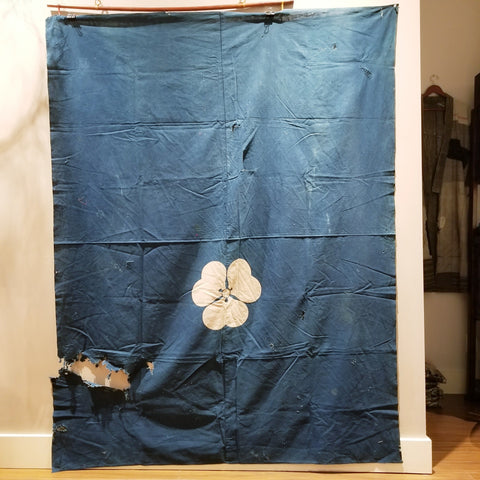 Indigo Kamon Design Futon Cover Wall Display Fabric 192 x 144cm