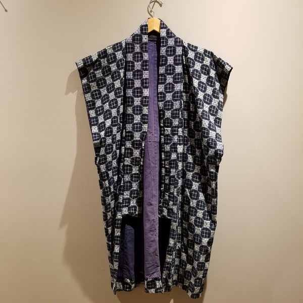 Vintage Boro Kasuri Ikat Indigo Noragi Vest