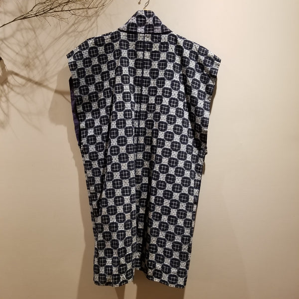 Vintage Boro Kasuri Ikat Indigo Noragi Vest