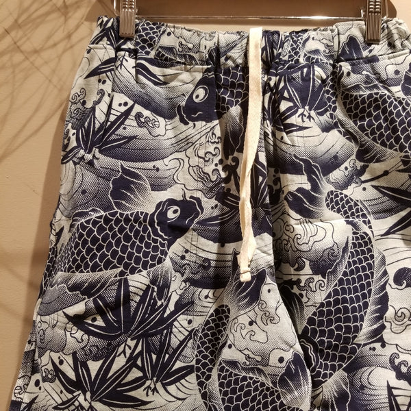Indigo koi waves shorts