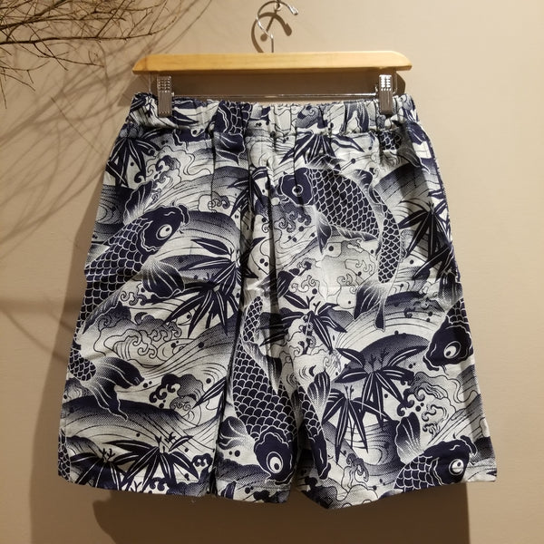 Indigo koi waves shorts