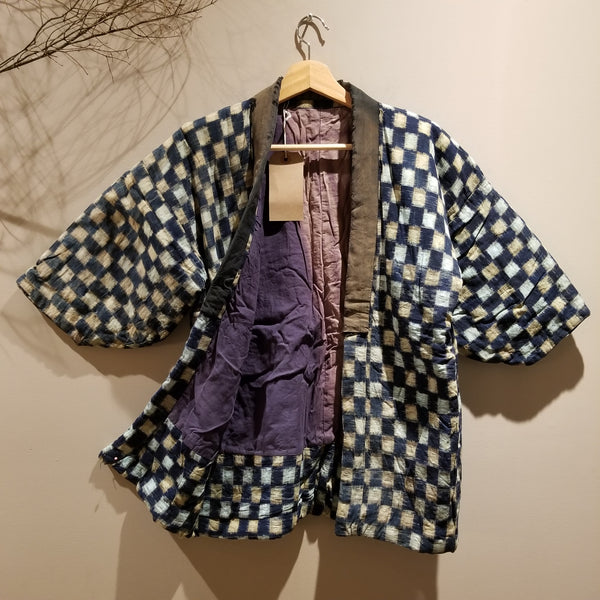 Kasuri Ikat Folk Style Haori Jacket from mid century