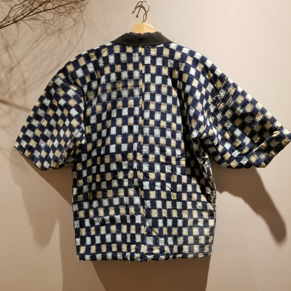 Kasuri Ikat Folk Style Haori Jacket from mid century