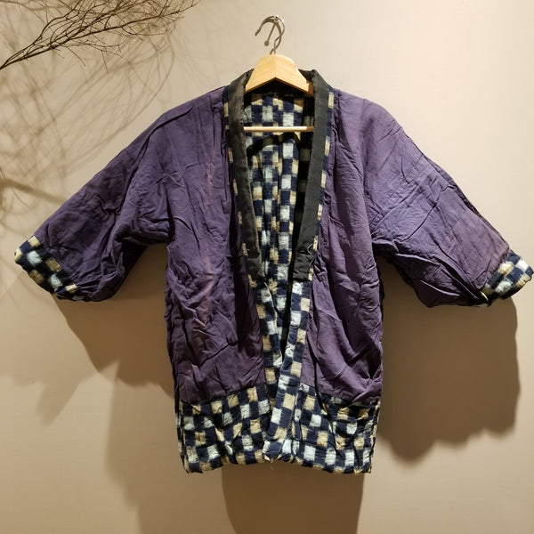 Kasuri Ikat Folk Style Haori Jacket from mid century