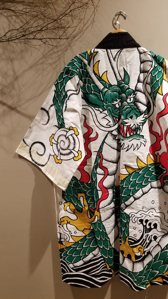 Vintage Green Dragon Long Hanten