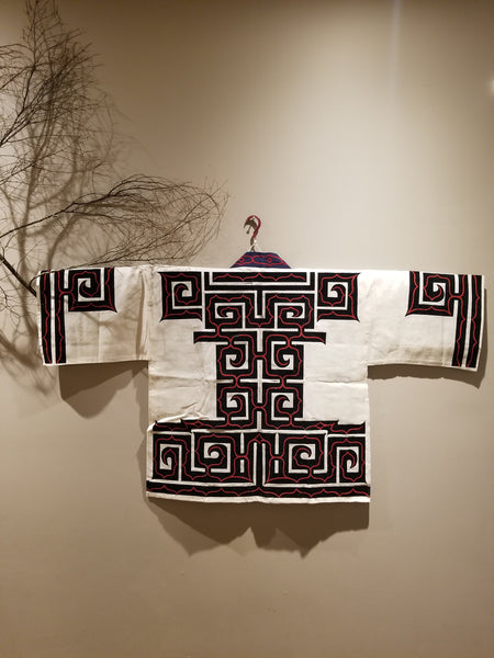 Vintage Ainu Hokkaido Linen Folk Costume Hanten