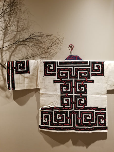 Vintage Ainu Hokkaido Linen Folk Costume Hanten