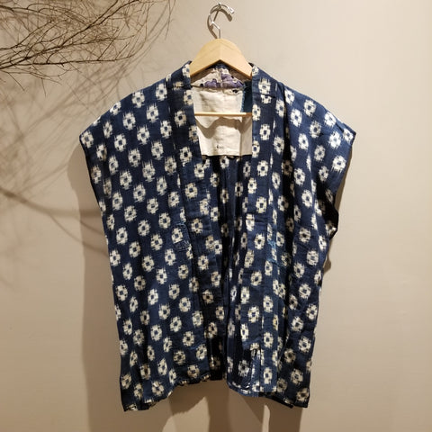 Boro Sashiko Patchwork Kasuri Ikat Indigo Vest