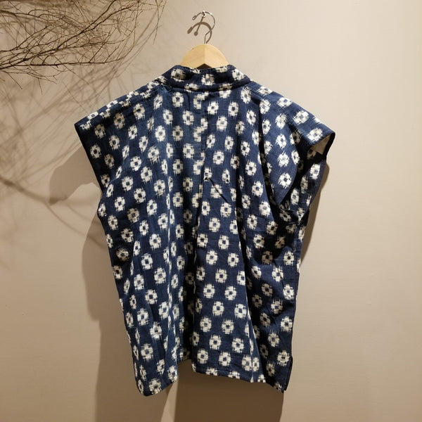 Boro Sashiko Patchwork Kasuri Ikat Indigo Vest