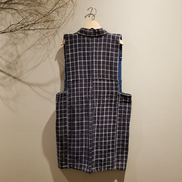 Indigo Zanshi Woven Peasant's Vest