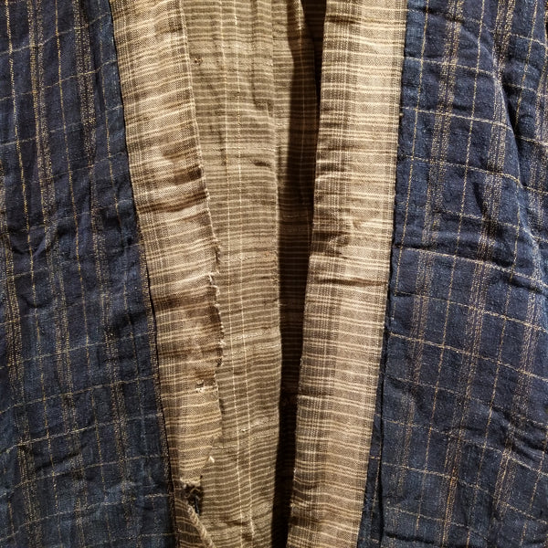 Antique Boro Zanshi Woven Indigo Farmer's Reversible Vest