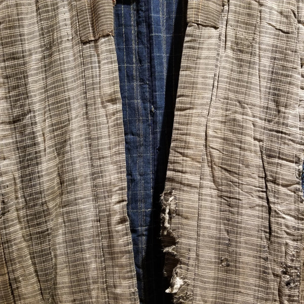 Antique Boro Zanshi Woven Indigo Farmer's Reversible Vest