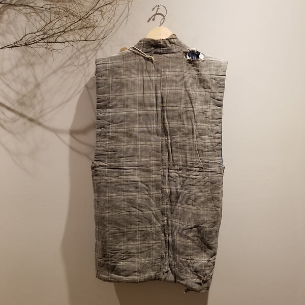 Antique Boro Zanshi Woven Indigo Farmer's Reversible Vest