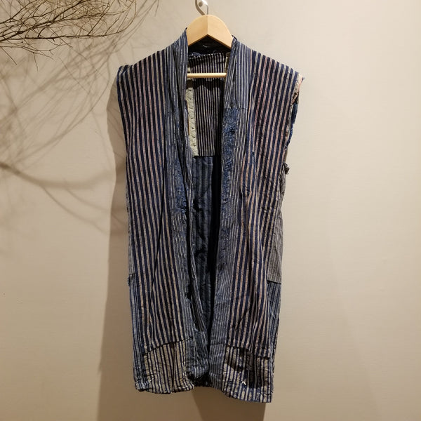 Boro Indigo Shima Peasant's Folk Style Vest