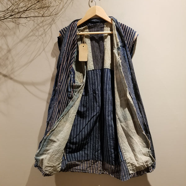 Boro Indigo Shima Peasant's Folk Style Vest