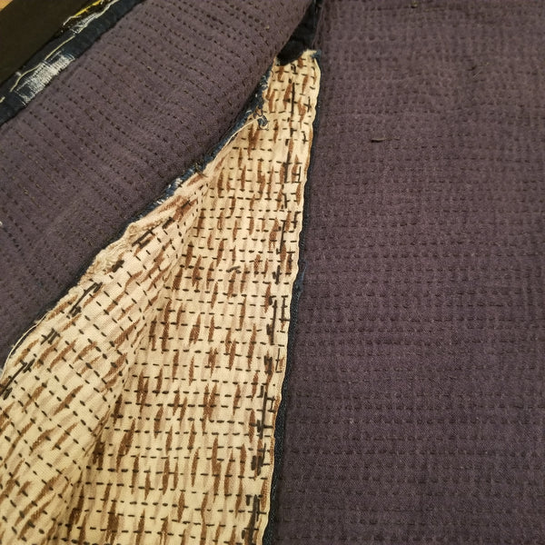 Indigo Sashiko Stitch Kasuri Ikat Peasant's Vest