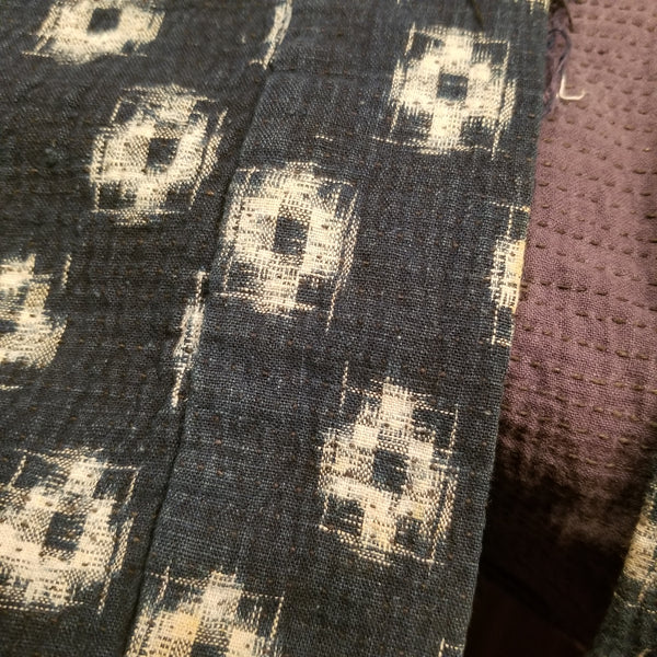 Indigo Sashiko Stitch Kasuri Ikat Peasant's Vest
