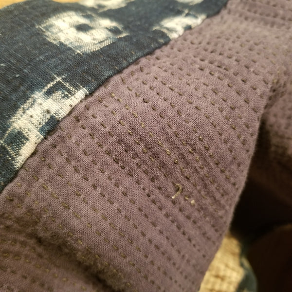 Indigo Sashiko Stitch Kasuri Ikat Peasant's Vest