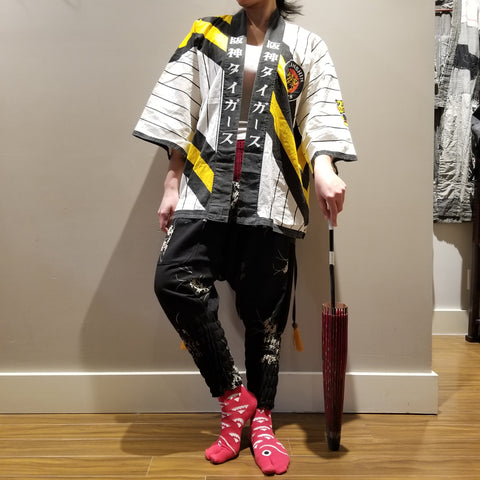 Vintage Hanshin Tigers Japan Baseball Team Hanten