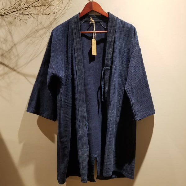 Vintage Dark Indigo Sashiko Swordsman Kendo Jacket XL