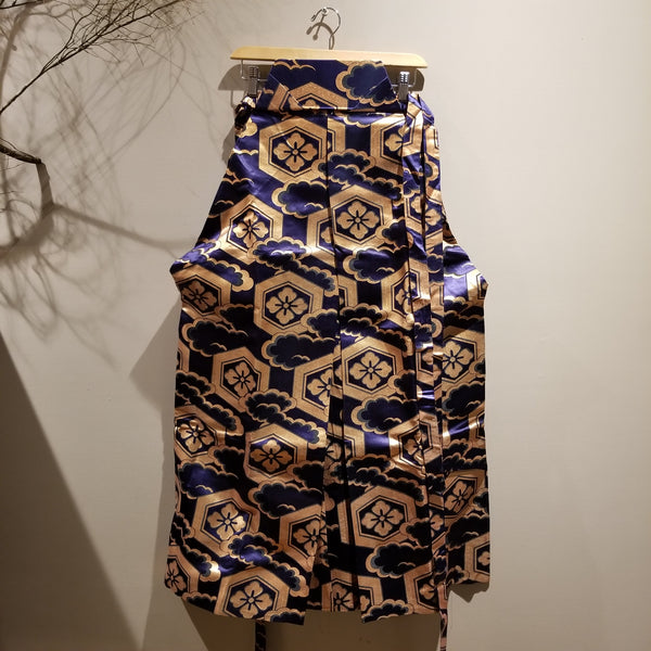 Vintage Golden Navy Kamon Hakama Pants