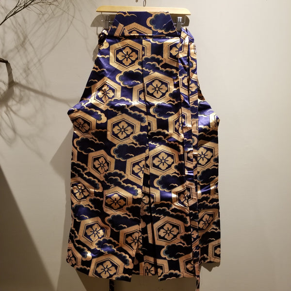 Vintage Golden Navy Kamon Hakama Pants