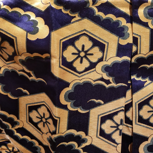 Vintage Golden Navy Kamon Hakama Pants