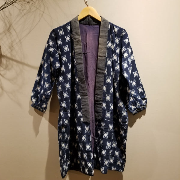 Aizome Kasuri Ikat Long Sleeves Noragi