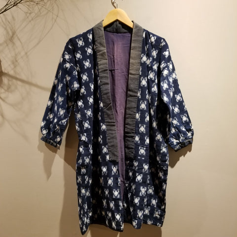 Aizome Kasuri Ikat Long Sleeves Noragi