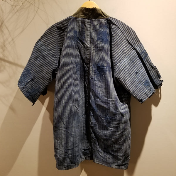 1930s Indigo Boro Patchwork Reversible Shima Noragi