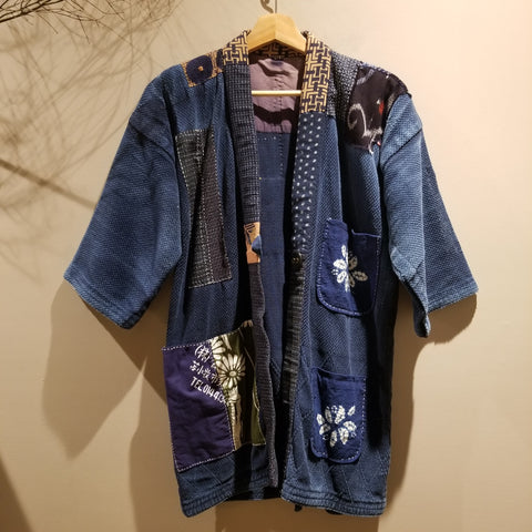Vintage Indigo Kendo Sashiko Patchwork Jacket