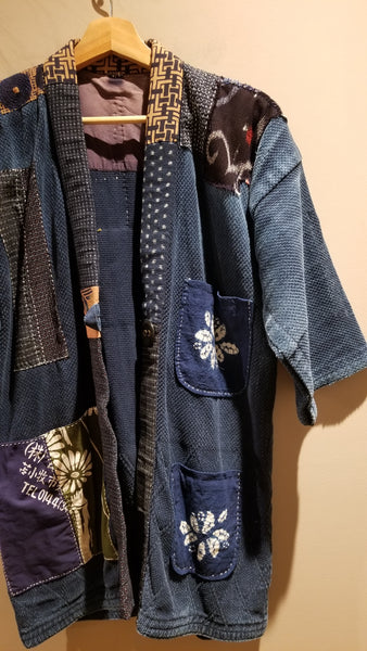 Vintage Indigo Kendo Sashiko Patchwork Jacket