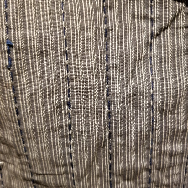 Vintage Reversible Sashiko Shima Long Noragi size XL