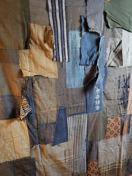 Boro Patchwork Indigo Dyed Large Fabric 162.5 x 157.5cm