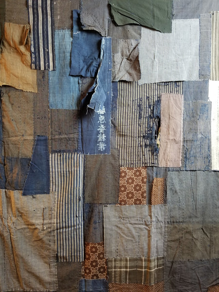 Boro Patchwork Indigo Dyed Large Fabric 162.5 x 157.5cm