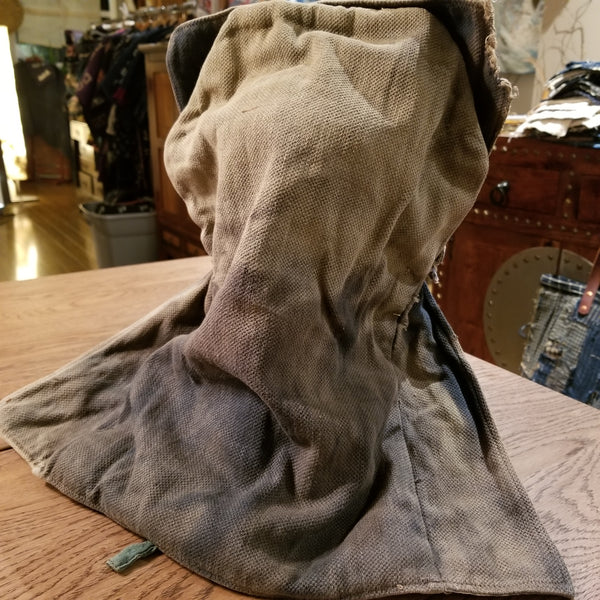 Antique Showa Era Fireman's Helmet Brick Wall Design