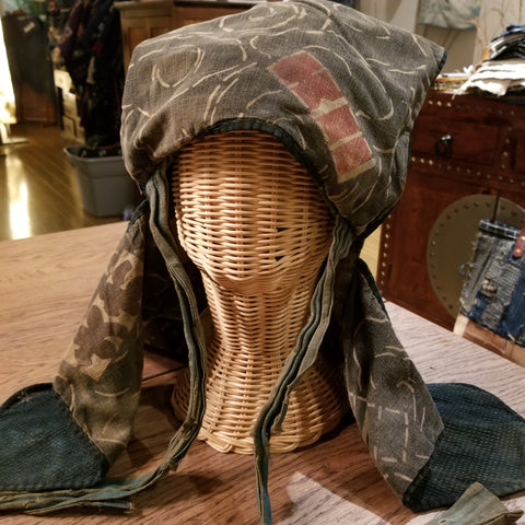 Antique Showa Era Fireman's Helmet Cloud Pattern