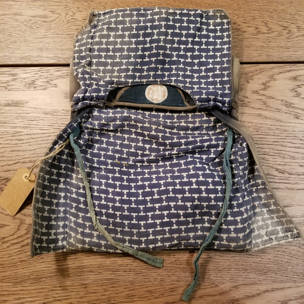 Antique Showa Era Fireman's Helmet Brick Wall Design