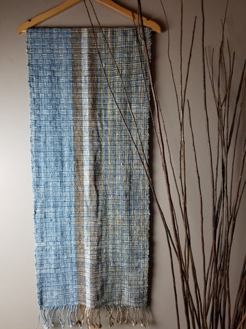 Natural Dyed Indigo Handwoven Cotton Scarf #1