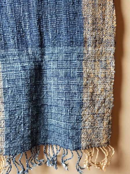 Natural Dyed Indigo Handwoven Cotton Scarf #2