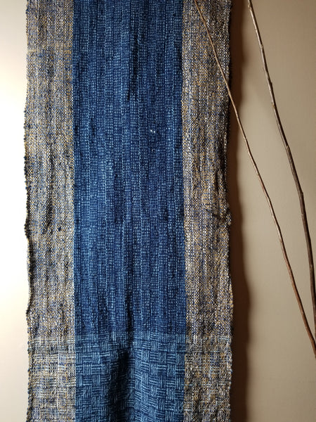 Natural Dyed Indigo Handwoven Cotton Scarf #2