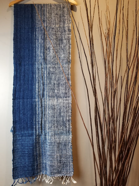 Natural Dyed Indigo Handwoven Cotton Scarf #3