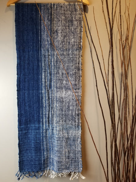 Natural Dyed Indigo Handwoven Cotton Scarf #3