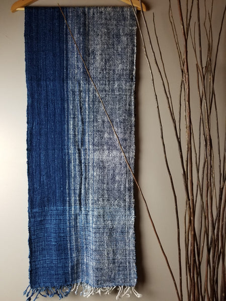 Natural Dyed Indigo Handwoven Cotton Scarf #3