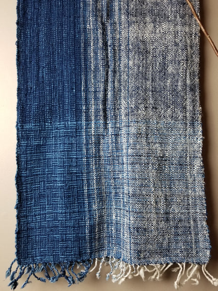 Natural Dyed Indigo Handwoven Cotton Scarf #3