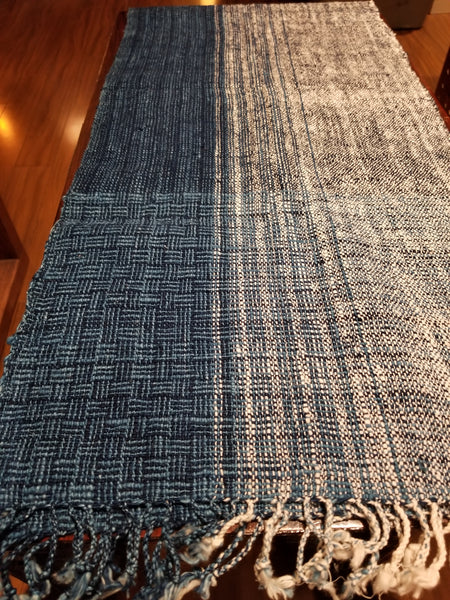 Natural Dyed Indigo Handwoven Cotton Scarf #3