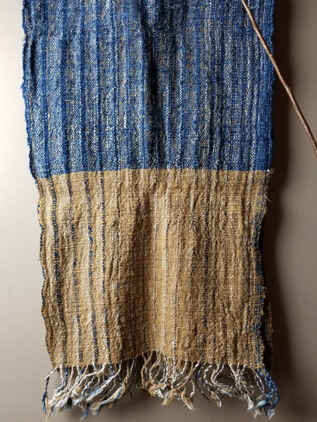 Natural Dyed Indigo Handwoven Cotton Scarf #4