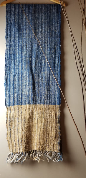Natural Dyed Indigo Handwoven Cotton Scarf #4